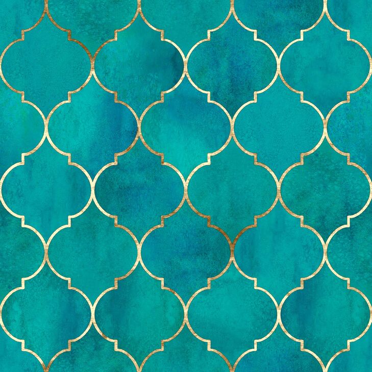 Serviette "Gold Tile", 33 x 33 cm Motivservietten, Saison, Ganzjahr, Retro