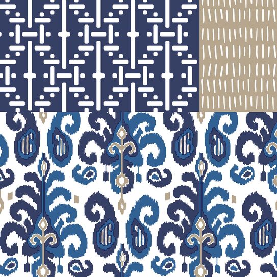 Serviette "Patchwork", 33 x 33 cm Motivservietten, Saison, Ganzjahr, Retro